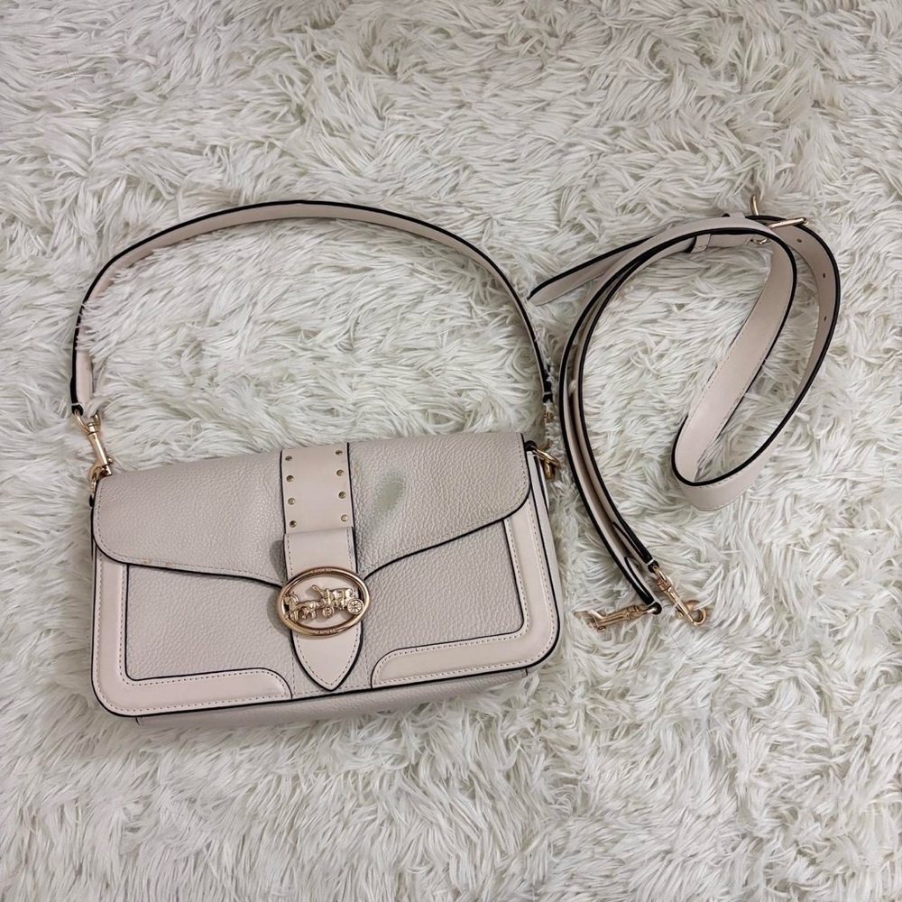vintage coach georgie shoulder crossbody bag with rivets gold